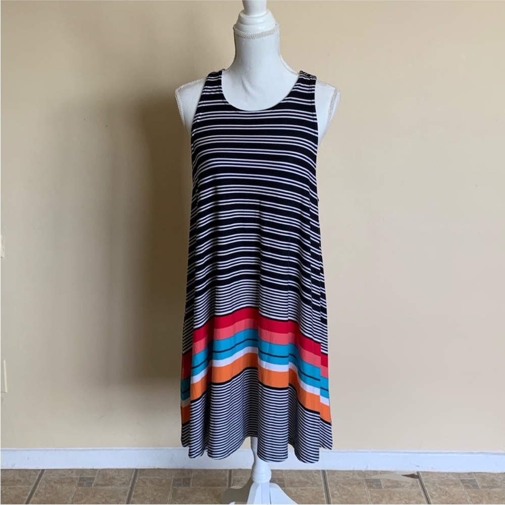 Planet Gold sleeve less striped shift dress size XL